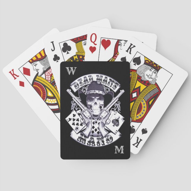 Aces N Eights Dead Man's Hand Personal Monogram Poker Cards (Back)