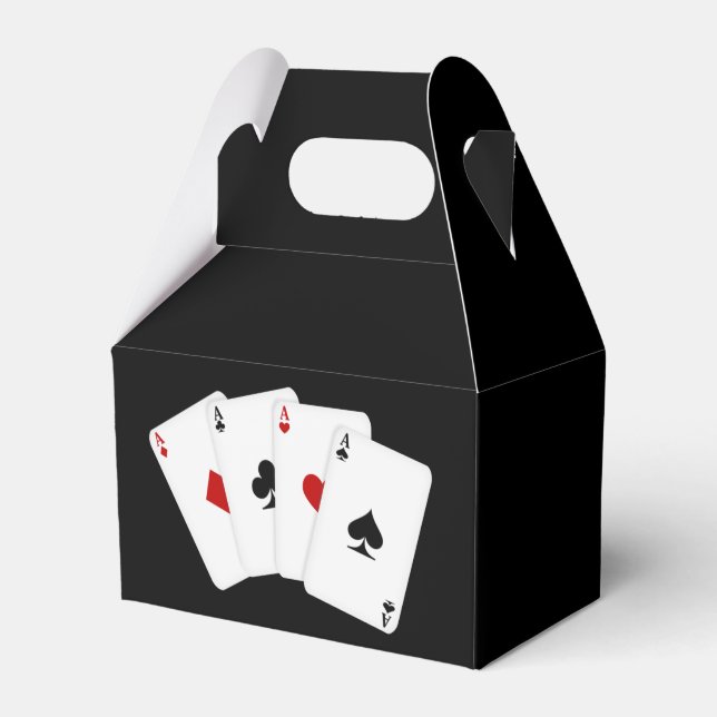 Aces playing card poker party gable favor box (Front Side)