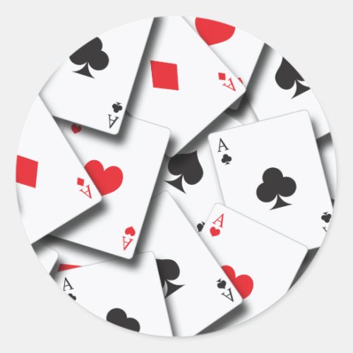 ACES PLAYING CARDS CLASSIC ROUND STICKER