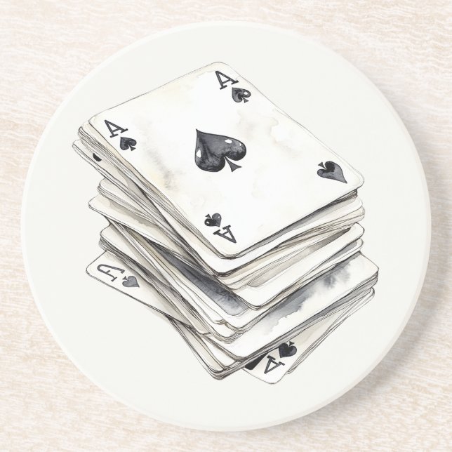 Aces Playing Cards Coaster (Front)