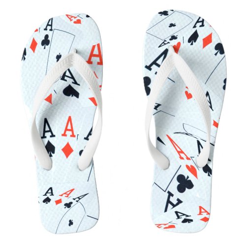 Aces Poker Cards Flip Flops