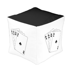 Aces Poker Hand Cube Pouf