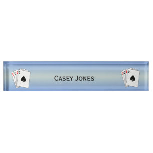 Aces Poker Hand Desk Name Plate