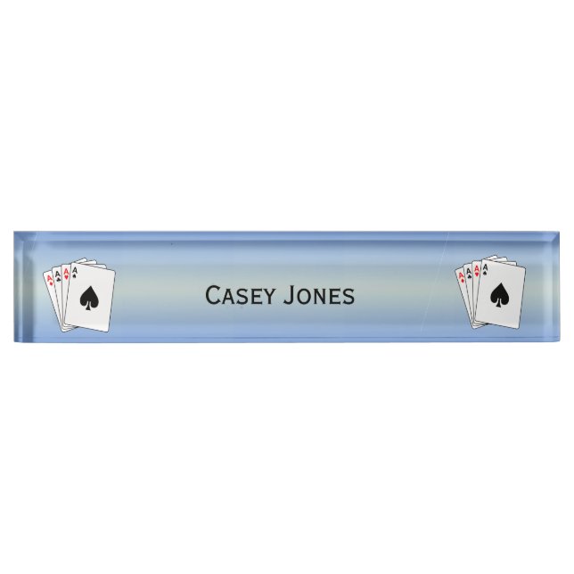 Aces Poker Hand Desk Name Plate (Front)