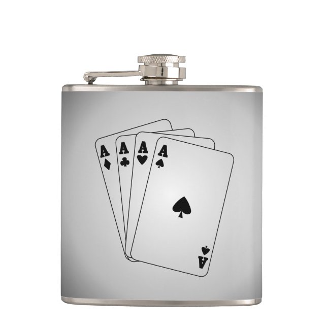 Aces Poker Hand Flask (Front)
