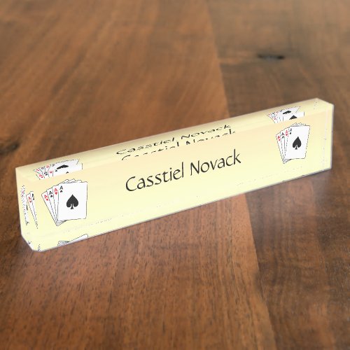 Aces Poker Hand Personal Desk Name Plate