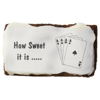 Aces Poker Hand Rectangular Brownie