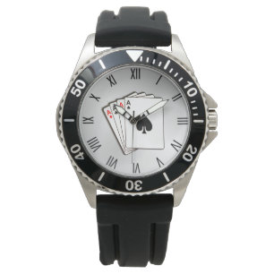 Aces w Black Roman Numerals Watch
