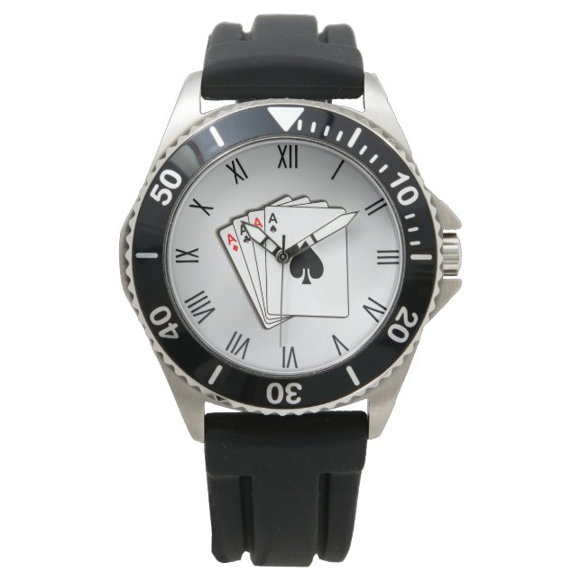 Aces w Black Roman Numerals Watch (Front)