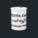 Acetyl-CoA Metabolism Inside (Chemical Molecule) Pitcher<br><div class="desc">If you metabolize, then you should be familiar with acetyl-CoA, the molecule that is key to metabolism. Showcase wry intelligent chemistry attitude with any of these gifts that feature a 3-D molecule of acetyl-CoA, along with the saying "Metabolism Inside". No need to be a biochemistry or chemistry major to enjoy!...</div>
