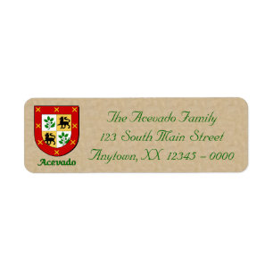 Acevado Family Shield Label