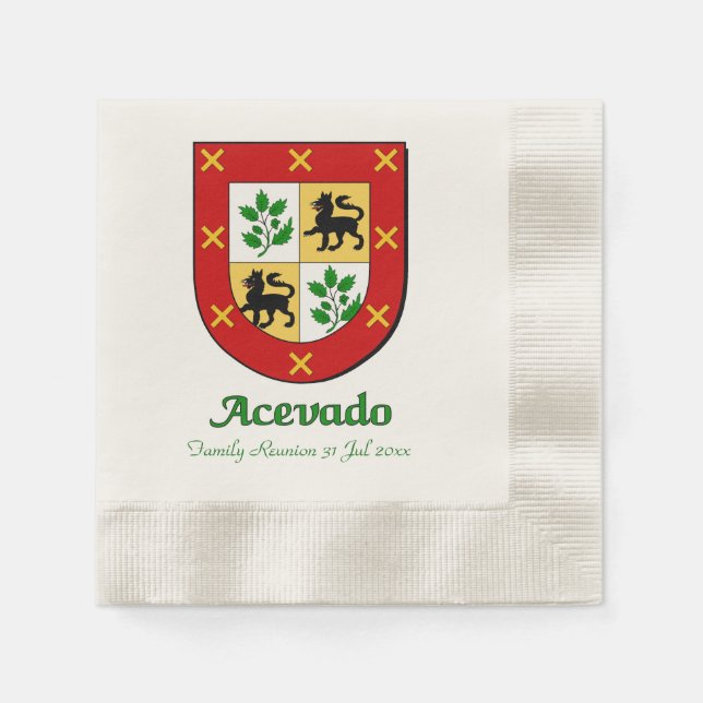 Acevado Family Shield Napkins (Front)