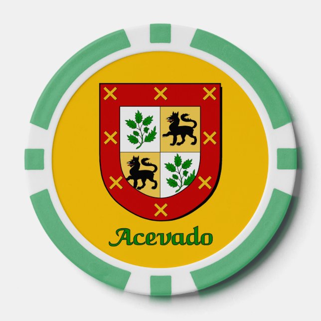 Acevado Family Shield Poker Chips (Front)