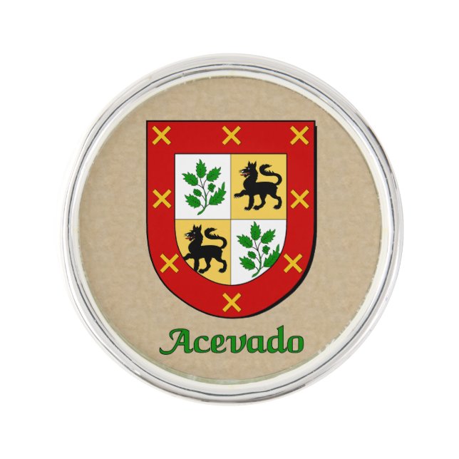 Acevado Historical Shield Lapel Pin (Front)