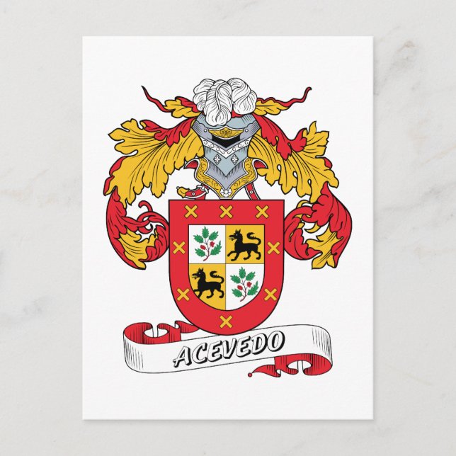 Acevedo Family Crest Postcard (Front)