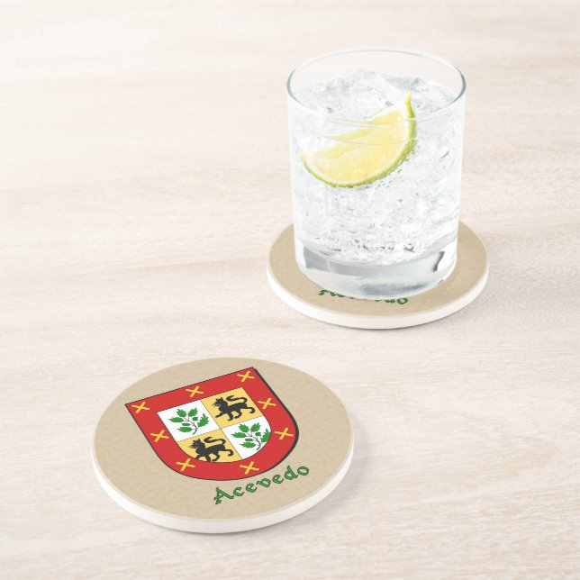 Acevedo Heraldic Shield Coaster (Side)