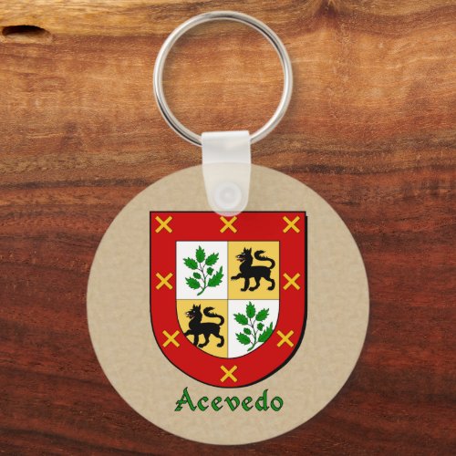 Acevedo Heraldic Shield Keychain