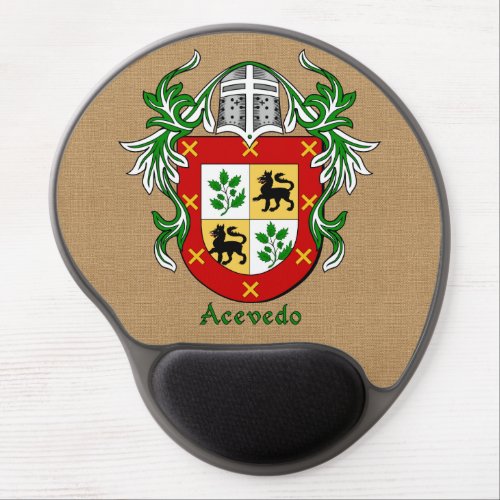 Acevedo Historical Arms and Mantle Burlap Style Gel Mouse Pad