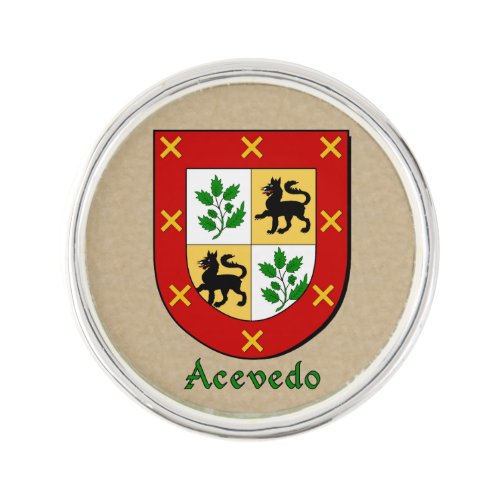 Acevedo Historical Arms on Parchment Look Pin