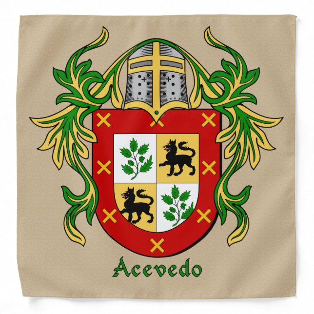 Acevedo Historical Coat of Arms Bandana (Front)