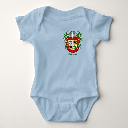 Acevedo Historical Shield with Helm and Mantle Baby Bodysuit