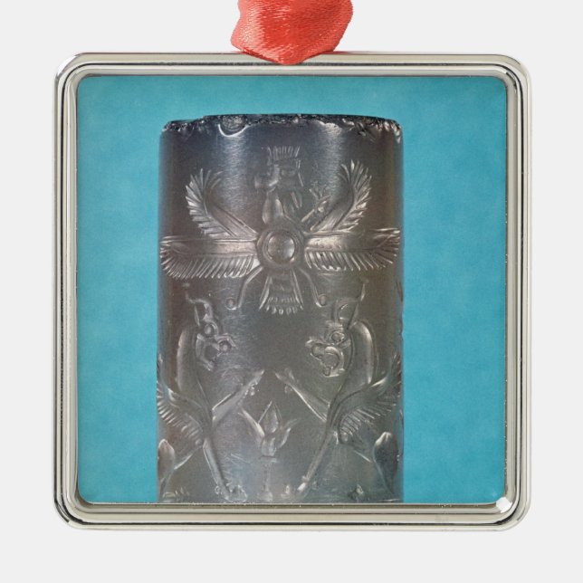 Achaemenid cylinder seal metal ornament (Front)