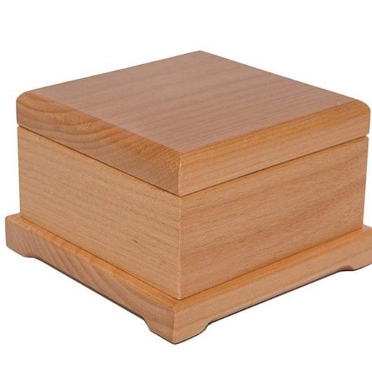 Ache In Sadness Small Alder Wood Pet Urn (Angled)