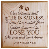 Ache In Sadness Small Maple Wood Pet Urn (Front)