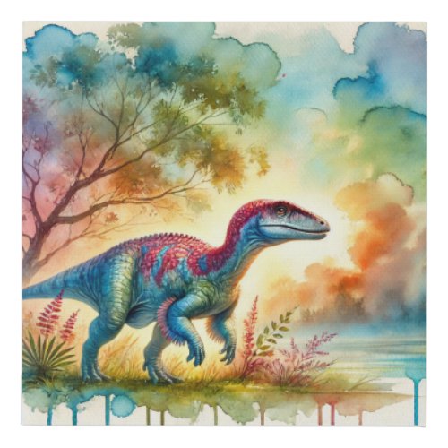 Achelousaurus 290624AREF117 _ Watercolor Faux Canvas Print