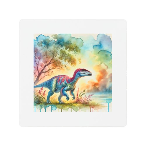 Achelousaurus 290624AREF117 _ Watercolor Metal Print