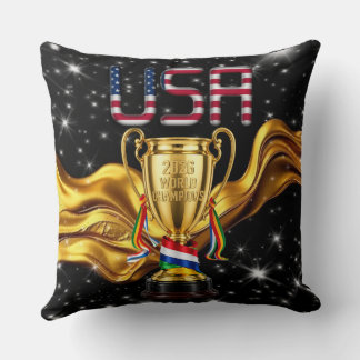 Achempong | 2026 Global Cup: Cosmic USA Gold Fluid Throw Pillow