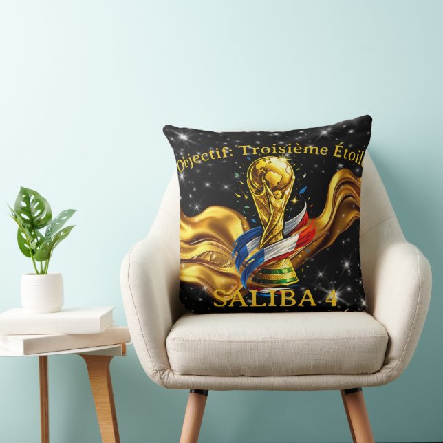 Achempong 2026 World Cup Cosmic Gold Fluid Trophy  Throw Pillow (Chair)