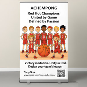 Achempong BB Basketball Merch – “Game Faces On" Retractable Banner