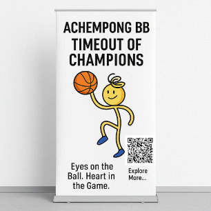Achempong BB — Spaghetti Shot Clock: Playful Focus Retractable Banner