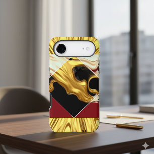 Achempong Designer Tough Case: Crimson & Gold Opul iPhone 17 Air Case