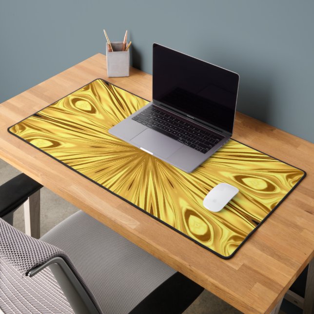 Achempong: Gilded Zenith | Opulent Swirl Liquid Go Desk Mat (Office 2)