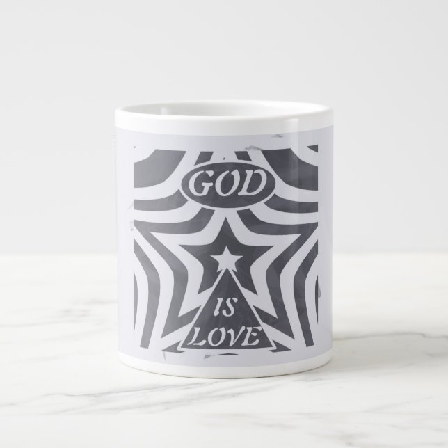 Achempong God Is Love Star Blue & Gray - Oversize  Giant Coffee Mug (Front)