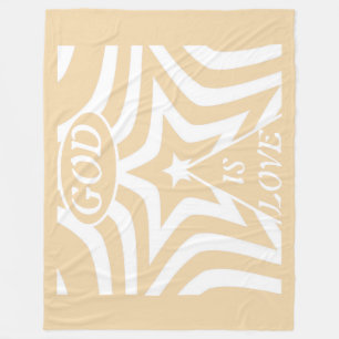 Achempong God Is Love Star Creamy Sandstone Fleece Blanket