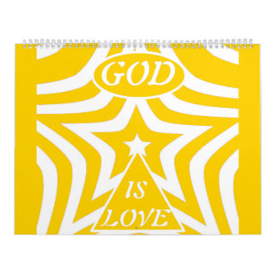 Achempong God Is Love Star Cyber Yellow Monthly Calendar