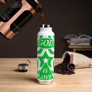 Achempong God Is Love Star Dark Pastel Green Faith Water Bottle