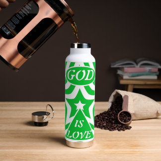 Achempong God Is Love Star Dark Pastel Green Faith Water Bottle