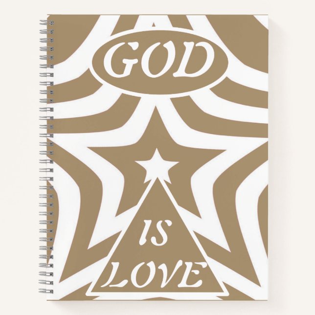 Achempong God Is Love Star Light Taupe -  Faith Notebook (Front)