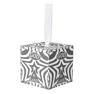Achempong God Is Love Star Monochrome Spiritual  Cube Ornament