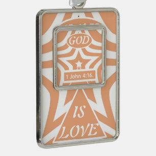 Achempong God Is Love Star Warm Peach Framed  Christmas Ornament