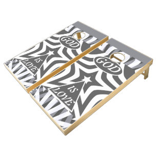 Achempong God's Love Star Monochrome: Modern Faith Cornhole Set