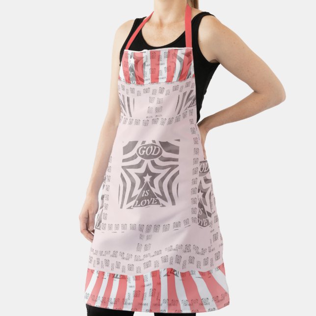 Achempong God's Love Star Warm Peach & Orange Chef Apron (Insitu)