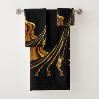 Achempong Gold Black Monochrome Christian Opulent Bath Towel Set