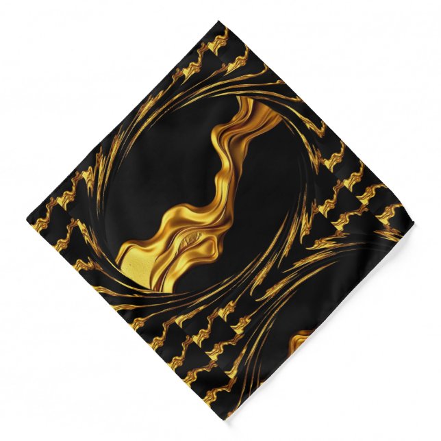 Achempong Liquid Gold Black Monochrome Christian Bandana (Front)