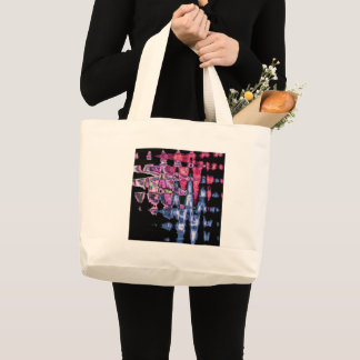 Achempong Modern Synthwave: Pink Blue Abstract  Large Tote Bag