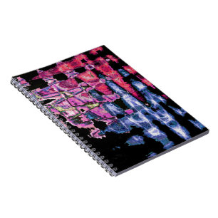 Achempong Modern Synthwave: Pink Blue Abstract Notebook
